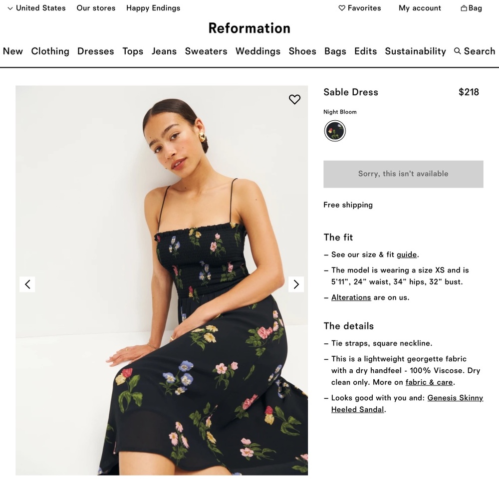 Reformation Sable Dress